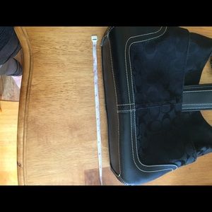 Coach black signature hobo bag